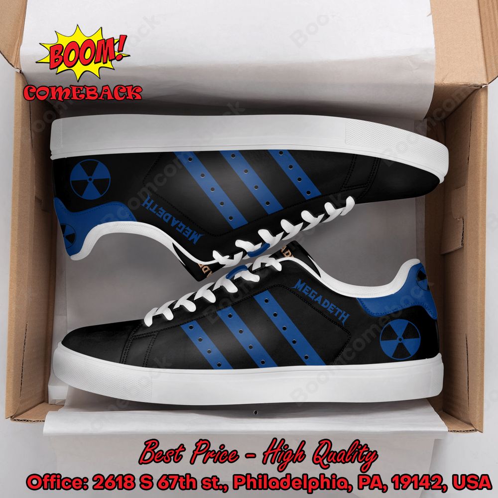 Megadeth Navy Stripes Style 2 Adidas Stan Smith Shoes