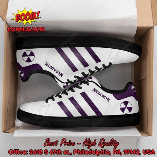 Megadeth Purple Stripes Style 1 Adidas Stan Smith Shoes