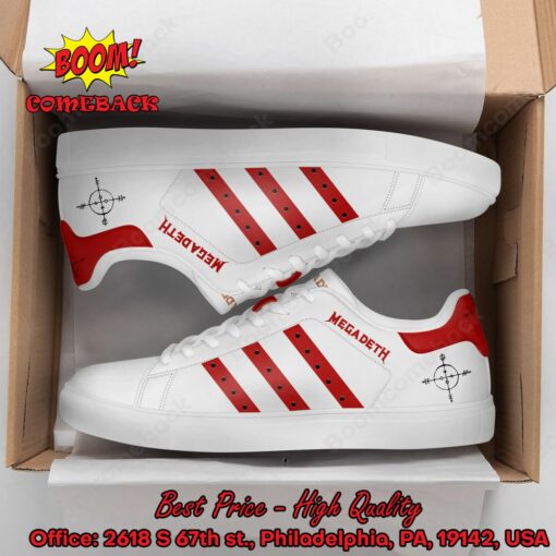 Megadeth Red Stripes Style 4 Adidas Stan Smith Shoes