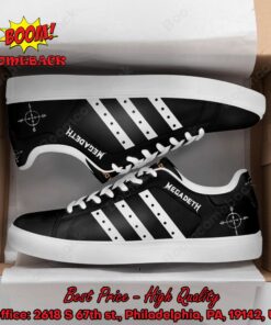Megadeth White Stripes Style 1 Adidas Stan Smith Shoes