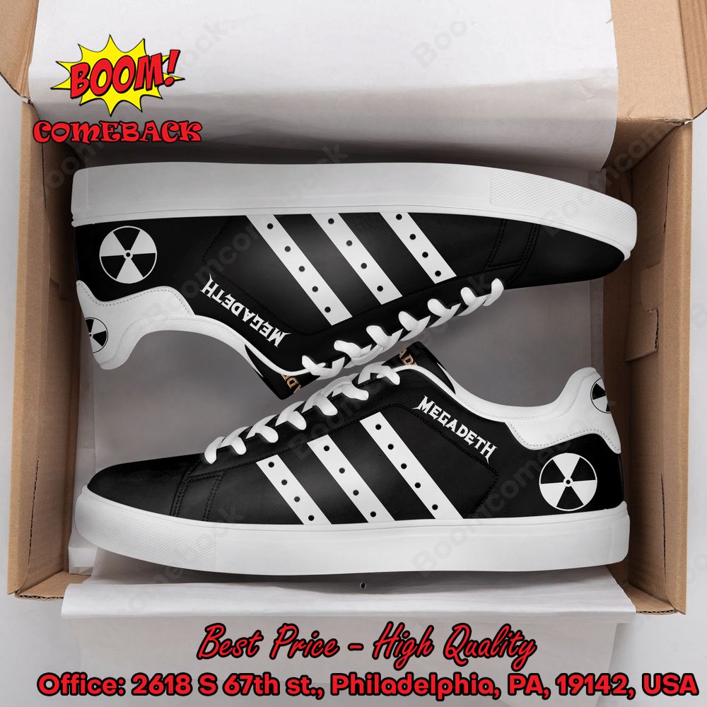 Megadeth White Stripes Style 2 Adidas Stan Smith Shoes