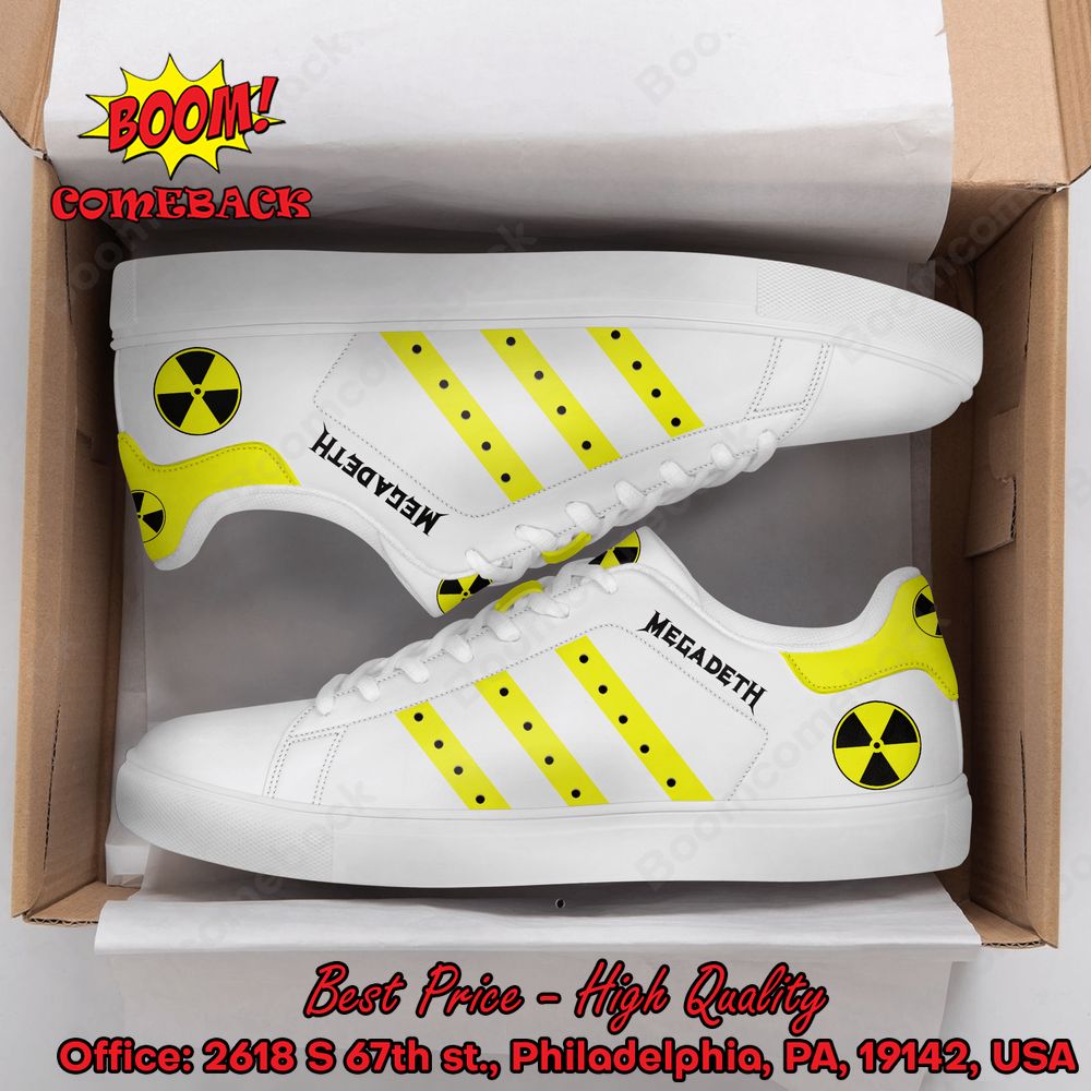 Megadeth Yellow Stripes Style 1 Adidas Stan Smith Shoes