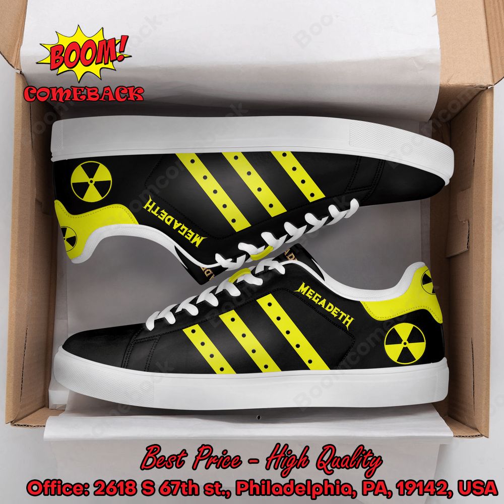 Megadeth Yellow Stripes Style 2 Adidas Stan Smith Shoes
