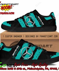 Mercedes-AMG Petronas Dark Turquoise Stripes Style 2 Adidas Stan Smith Shoes