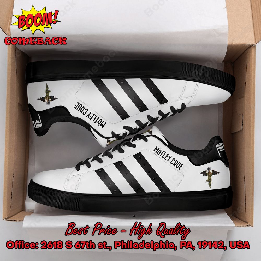 Motley Crue Black Stripes Style 2 Adidas Stan Smith Shoes