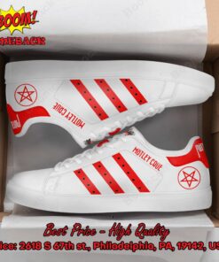 Motley Crue Red Stripes Style 1 Adidas Stan Smith Shoes