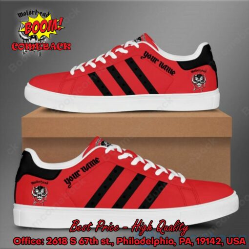 Motorhead Black Stripes Personalized Name Style 2 Adidas Stan Smith Shoes