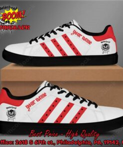 Motorhead Red Stripes Personalized Name Style 2 Adidas Stan Smith Shoes
