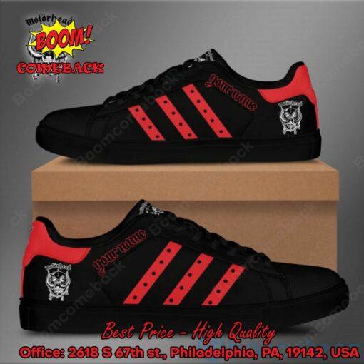 Motorhead Red Stripes Personalized Name Style 3 Adidas Stan Smith Shoes