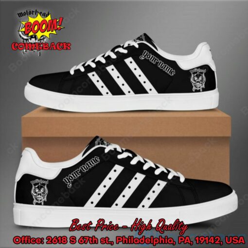 Motorhead White Stripes Personalized Name Style 1 Adidas Stan Smith Shoes