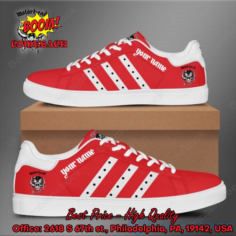 Motorhead White Stripes Personalized Name Style 2 Adidas Stan Smith Shoes