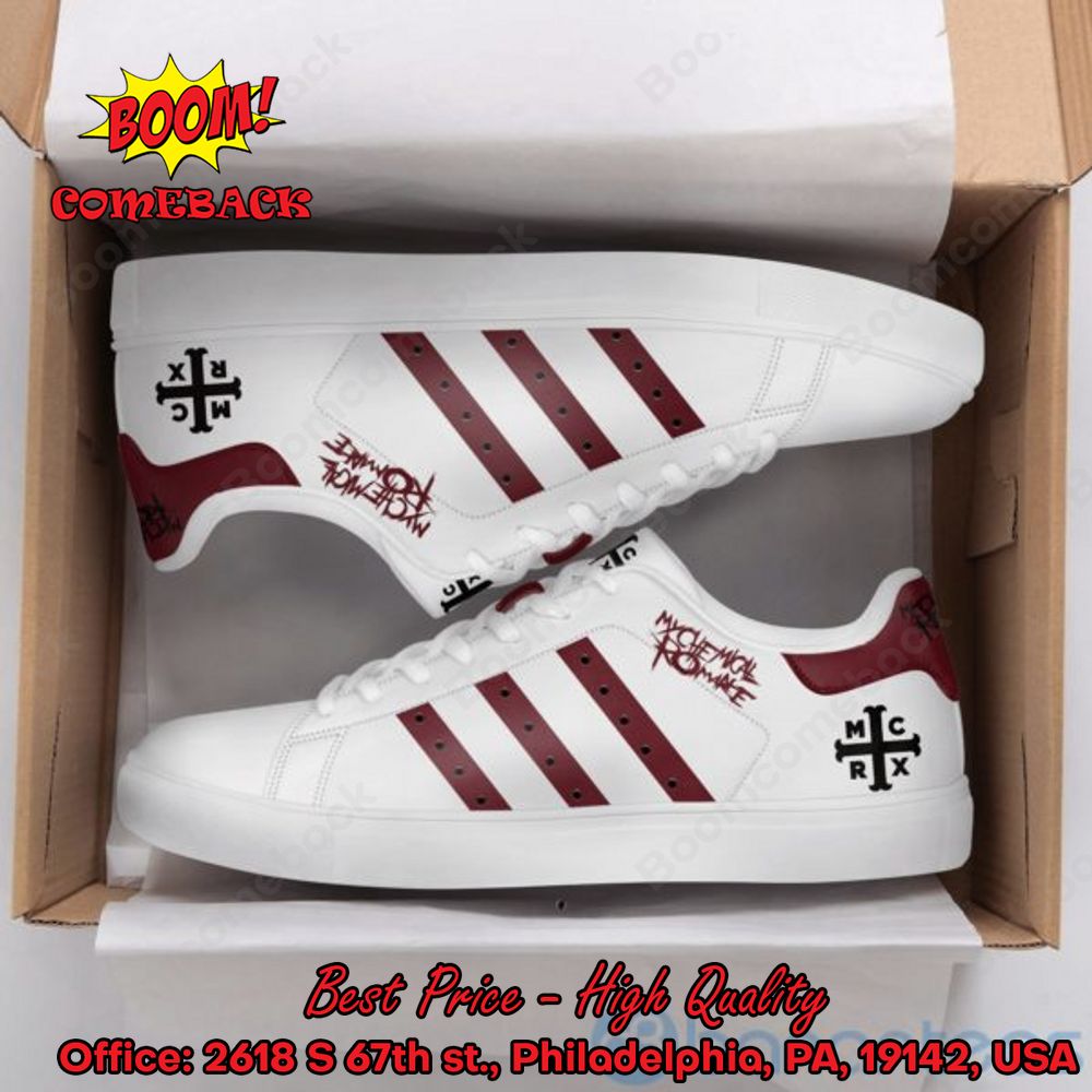 DESIGN Chemical Romance Brown Stripes Style 1 Adidas Stan Smith Shoes