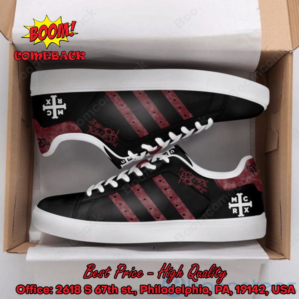 My Chemical Romance Brown Stripes Style 2 Adidas Stan Smith Shoes