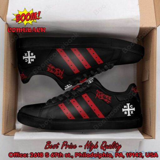 My Chemical Romance Red Stripes Adidas Stan Smith Shoes
