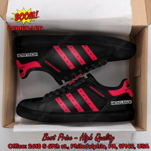 Nickelback Pink Stripes Style 1 Adidas Stan Smith Shoes