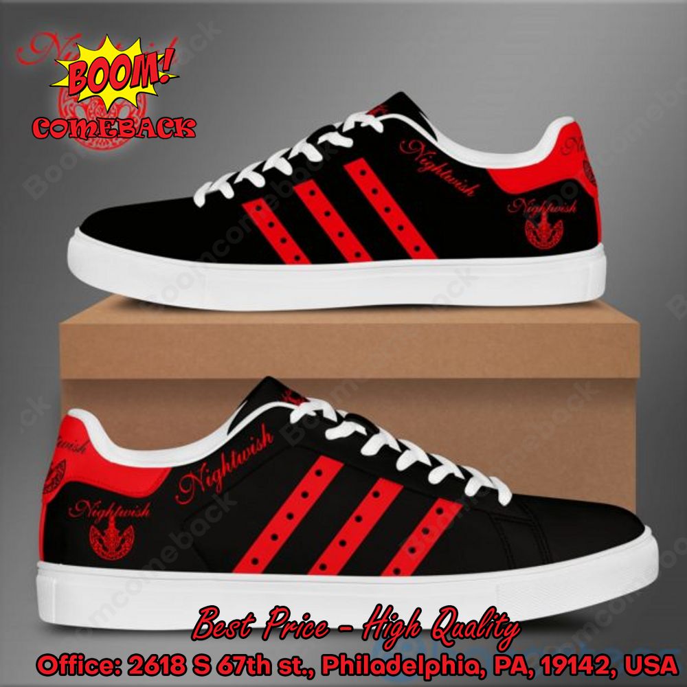 Nightwish Red Stripes Adidas Stan Smith Shoes