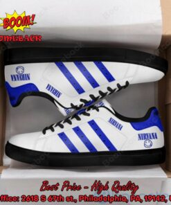 nirana rock band blue stripes adidas stan smith shoes 3 RvICB