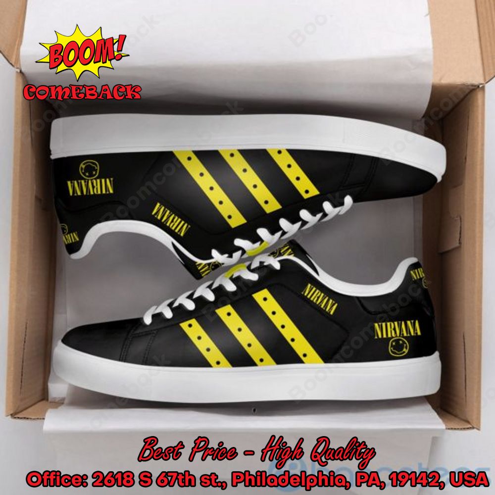 Nirana Rock Band Yellow Stripes Style 1 Adidas Stan Smith Shoes