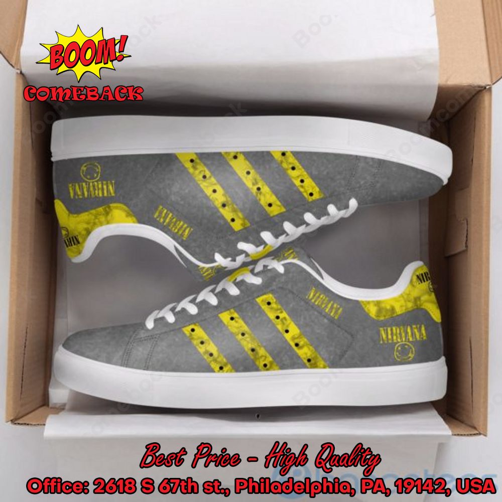 Nirana Rock Band Yellow Stripes Style 3 Adidas Stan Smith Shoes