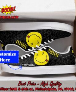 Nirvana Yellow Logo Personalized Name Adidas Stan Smith Shoes