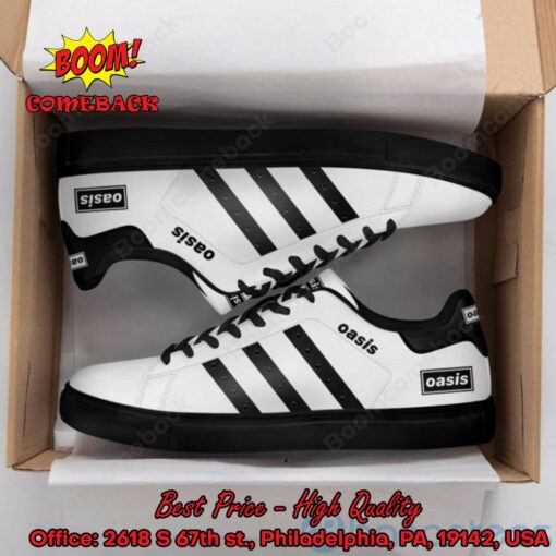 Oasis Black Stripes Adidas Stan Smith Shoes