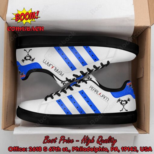 Pearl Jam Blue Stripes Adidas Stan Smith Shoes