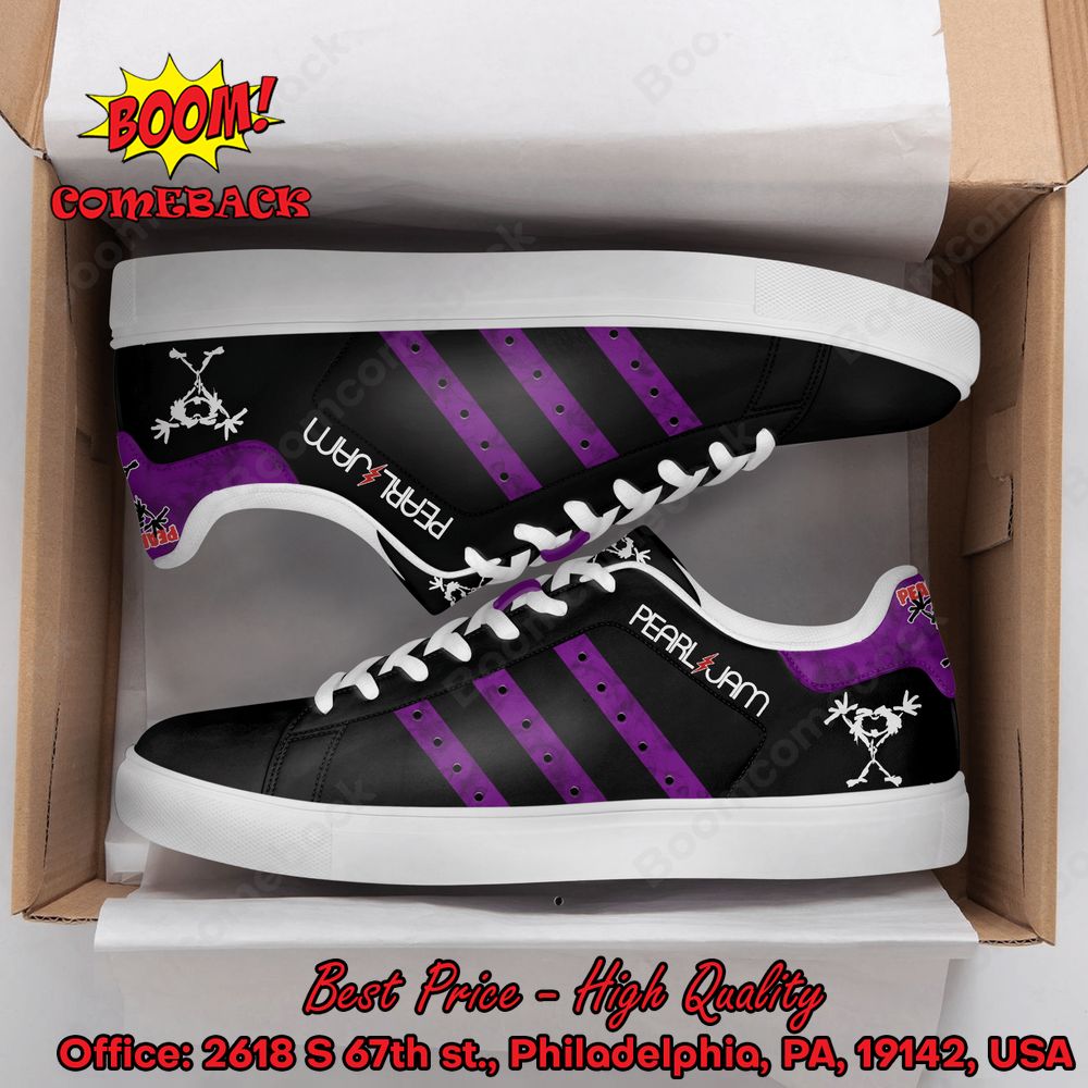 Pearl Jam Purple Stripes Adidas Stan Smith Shoes