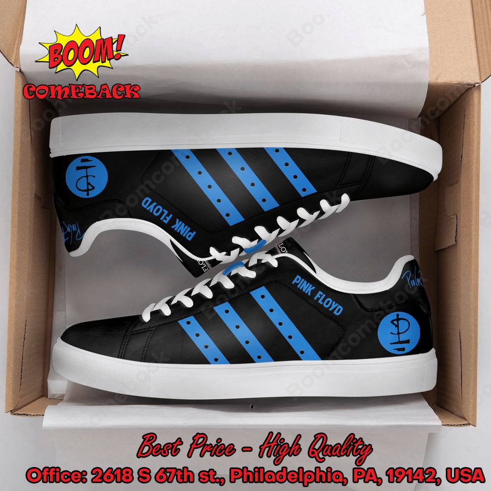Pink Floyd Blue Stripes Adidas Stan Smith Shoes