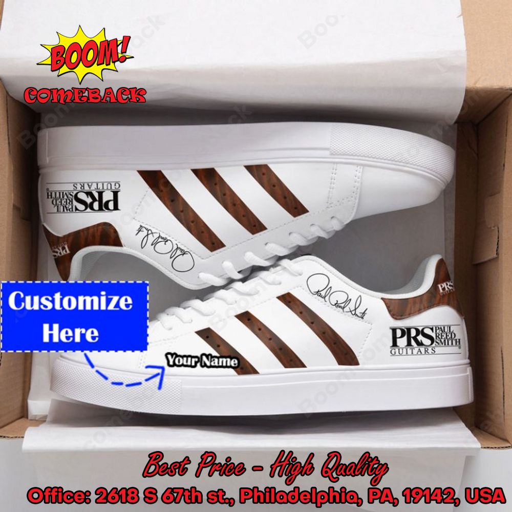 PRS Guitars Brown Stripes Personalized Name Style 2 Adidas Stan Smith Shoes