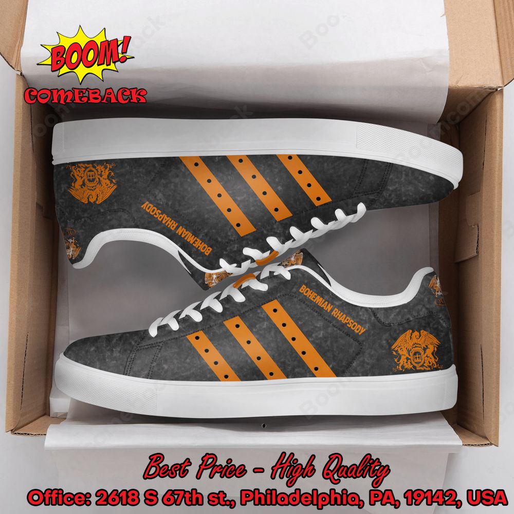 Queen Bohemian Rhapsody Orange Stripes Style 3 Adidas Stan Smith Shoes