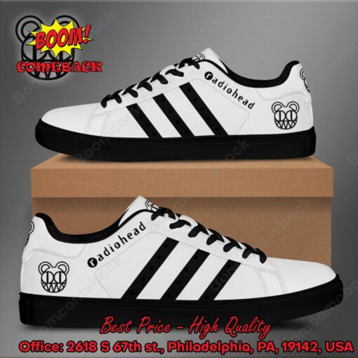 Radiohead Black Stripes Adidas Stan Smith Shoes