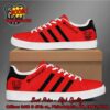 Radiohead Red And Black Stripes Adidas Stan Smith Shoes