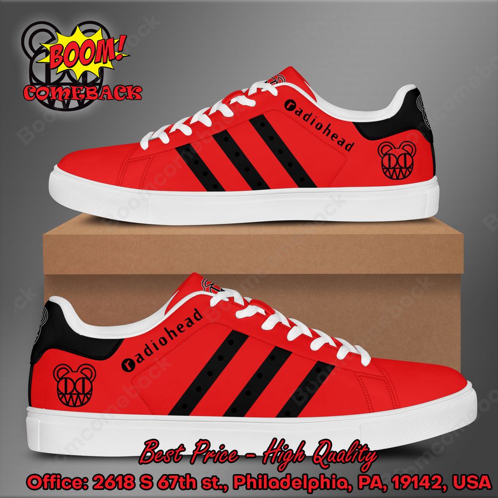 Radiohead Black Stripes Style 2 Adidas Stan Smith Shoes