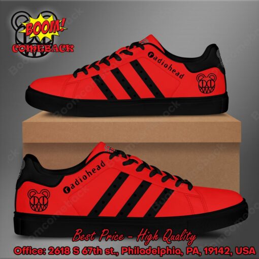 Radiohead Black Stripes Style 2 Adidas Stan Smith Shoes