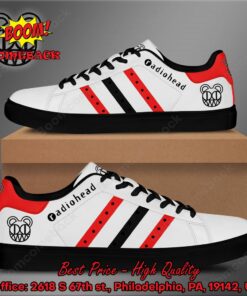 radiohead red and black stripes adidas stan smith shoes 3 iOk3O