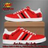 Radiohead White And Red Stripes Adidas Stan Smith Shoes