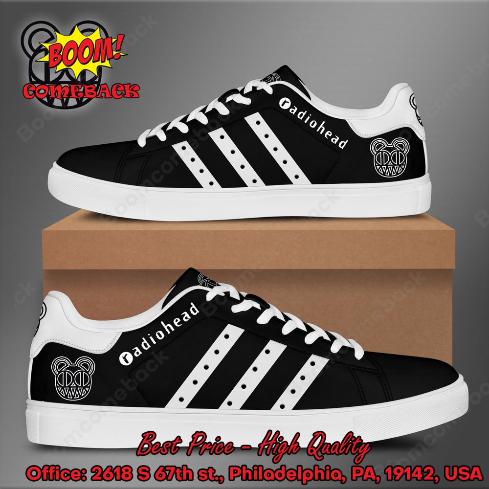 Radiohead White Stripes Style 1 Adidas Stan Smith Shoes