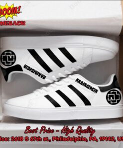 Rammstein Metal Band Black Stripes Adidas Stan Smith Shoes