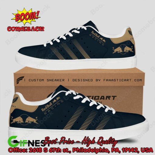 Red Bull Racing Brown Stripes Style 2 Adidas Stan Smith Shoes