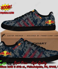 Red Bull Racing Red Stripes Camo Adidas Stan Smith Shoes