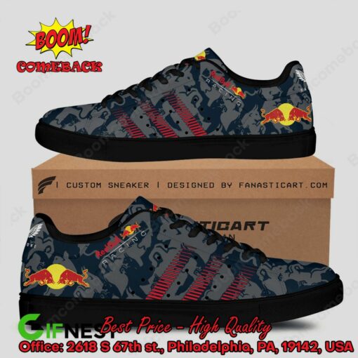 Red Bull Racing Red Stripes Camo Adidas Stan Smith Shoes