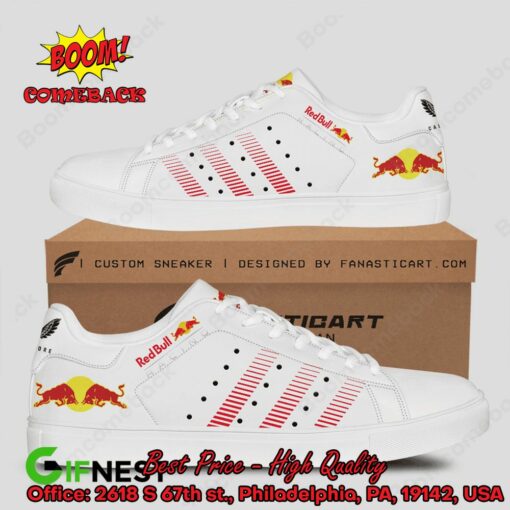 Red Bull Racing Red Stripes Style 1 Adidas Stan Smith Shoes