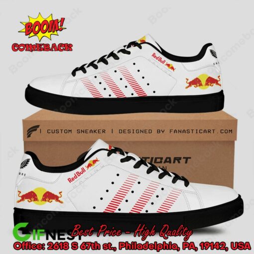 Red Bull Racing Red Stripes Style 1 Adidas Stan Smith Shoes