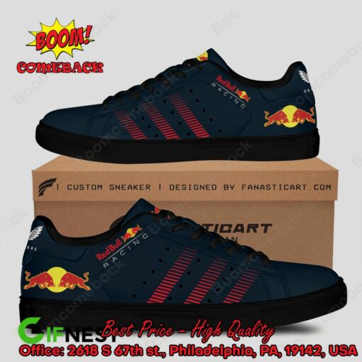 Red Bull Racing Red Stripes Style 2 Adidas Stan Smith Shoes