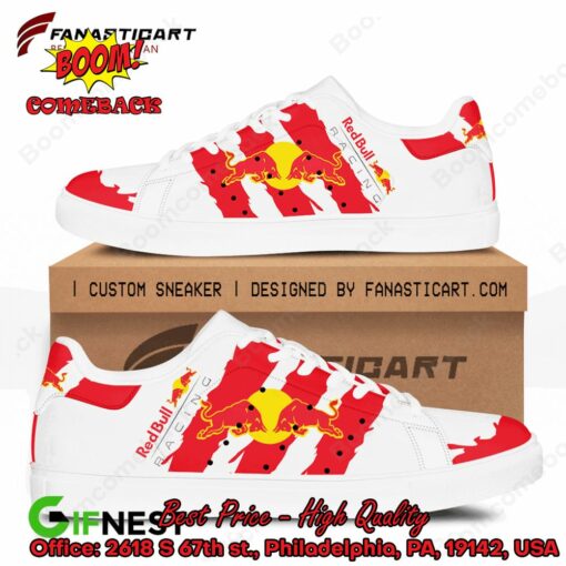 Red Bull Racing Red Stripes Style 3 Adidas Stan Smith Shoes