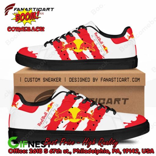 Red Bull Racing Red Stripes Style 3 Adidas Stan Smith Shoes