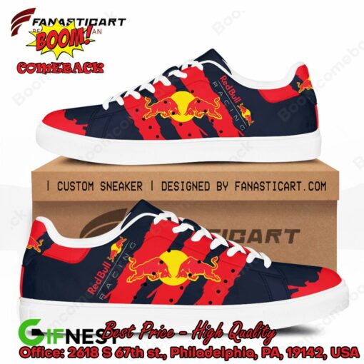 Red Bull Racing Red Stripes Style 4 Adidas Stan Smith Shoes