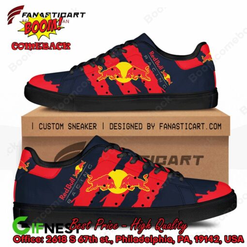 Red Bull Racing Red Stripes Style 4 Adidas Stan Smith Shoes