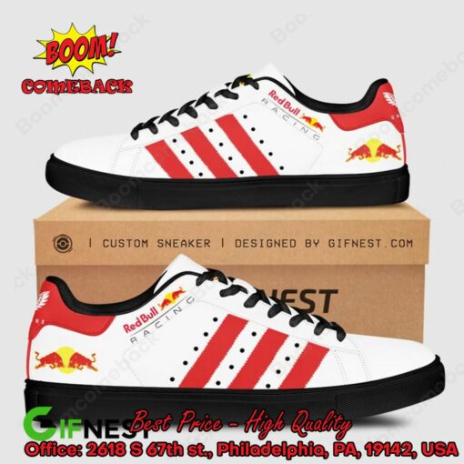 Red Bull Racing Red Stripes Style 5 Adidas Stan Smith Shoes