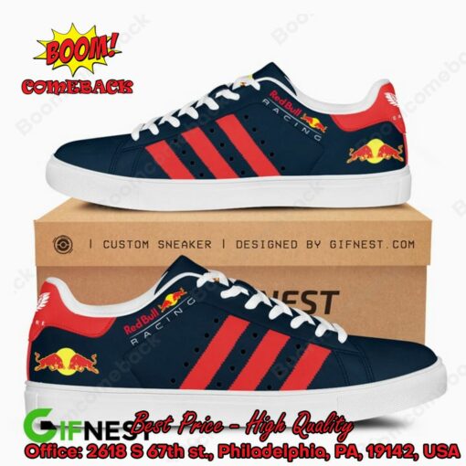 Red Bull Racing Red Stripes Style 6 Adidas Stan Smith Shoes